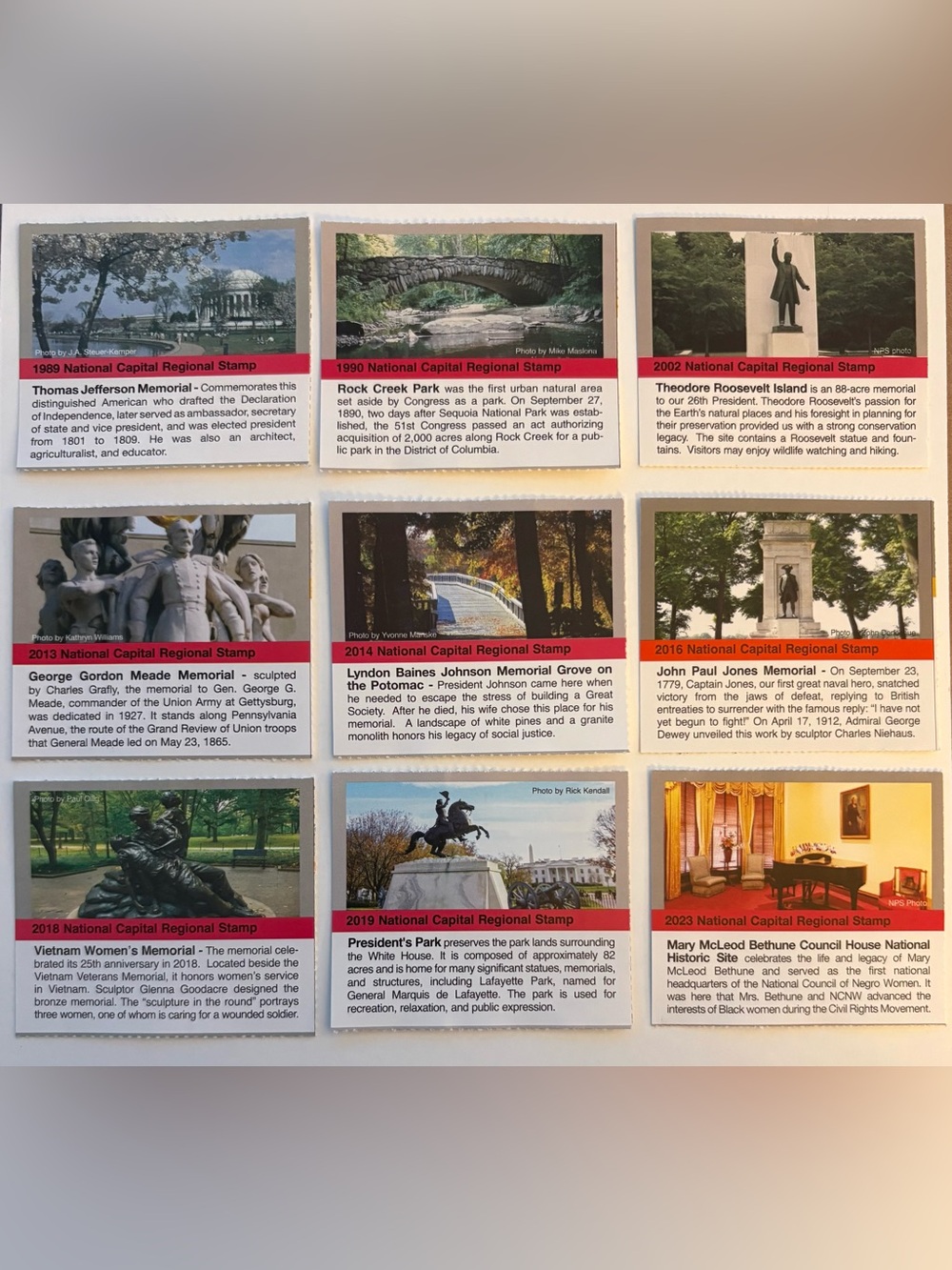 Passport To Your National Parks National Capital Regional Stamp Lot 9 Stickers